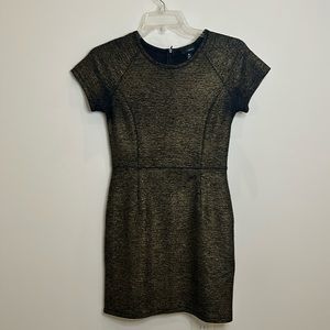 Gold and Black Mini Dress